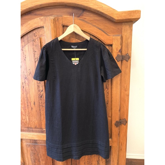 Nicole Miller Black Linen Dress - Picture 1 of 14